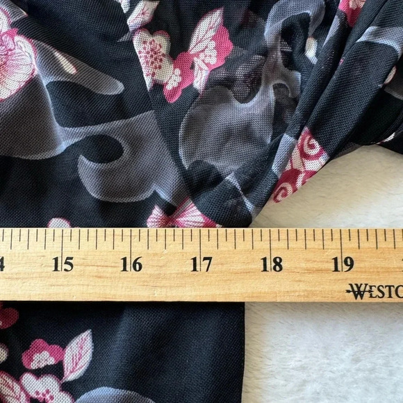 Y2K Sheer Mesh Top, Fairy Grunge Asian Floral Butterfly Mesh Top by INC - Picture 10 of 13